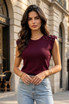 Pearls Padded Shoulder Top
