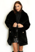 Oversized Collar Faux Fur Coat