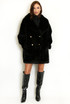 Oversized Collar Faux Fur Coat