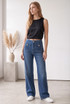 Patch Pocket Blue Wide Leg Jeans