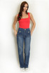 Patch Pocket Blue Wide Leg Jeans