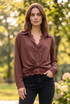 Button Down Shirt with Pintuck Lace Detail