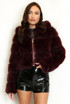 Hooded Faux Fur Panelled Cropped Jacket