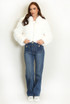 Hooded Faux Fur Panelled Cropped Jacket