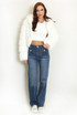 Hooded Faux Fur Panelled Cropped Jacket
