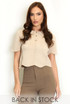 Short Sleeve Textured Knit Polo Top