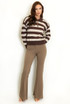 Stripes Full Sleeves Knit Polo Top