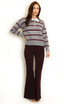 Stripes Full Sleeves Knit Polo Top