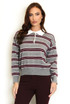 Stripes Full Sleeves Knit Polo Top