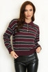 Stripes Full Sleeves Knit Polo Top