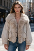 Faux Fur Collar Puffer Jacket 
