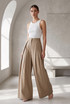 Pleated Wide Leg Trousers