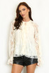 Floral Lace Ruffle Blouse