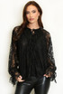 Floral Lace Ruffle Blouse