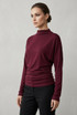 Cinched Waist Mock Neck Top