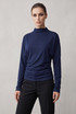 Cinched Waist Mock Neck Top