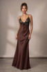 Lace Bodice Satin Maxi Dress