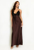 Lace Bodice Satin Maxi Dress