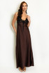 Lace Bodice Satin Maxi Dress