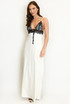 Lace Bodice Satin Maxi Dress