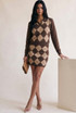 Argyle Knit Mini Skirt