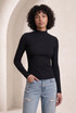 Long Sleeves Mock Neck Top