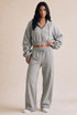 Ruched Sleeve Zip Hoodie and Jogger Set