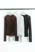 Sheer Lace Mock Neck Blouse