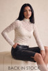 Sheer Lace Mock Neck Blouse