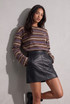 Wide Stripes Crew Neck Top