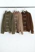 Suede Frog Loop Bomber Jacket