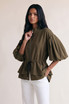 Balloon Sleeve Peplum Jacket