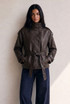 High Neck Belted Pu Jacket 