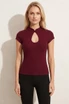 Keyhole Mandarin Collar Top