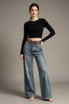 High Waist Full Length Wide Jeans