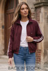 Stripes Gathered Neck Track Jacket