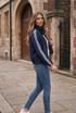 Stripes Gathered Neck Track Jacket