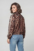 Leopard Stripes Gathered Neck Track Jacket