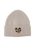 Leopard Heart Knitted Beanie Hat