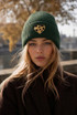 Leopard Heart Knitted Beanie Hat