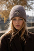 Leopard Heart Knitted Beanie Hat