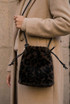 Faux Fur Cross Body Pouch Bag