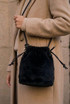 Faux Fur Cross Body Pouch Bag