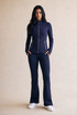 Panelled Fitted Gym Jacket And Flare Trouser Set