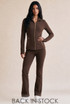 Panelled Fitted Gym Jacket And Flare Trouser Set