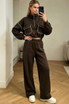Patch Pockets Sweatshirt and Track Pants Set