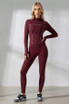 Contrast Piping Jacket and Legging Gym Set