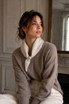 Pearl Clasp Knitted Neck Scarf