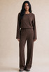 Striped Crinkle Long Sleeve Top and Trouser Set