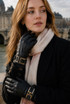 Bar Detail Faux Leather Gloves 